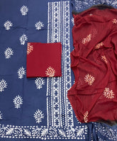 Block Print Elegant Cotton Suit Set - Yanchi